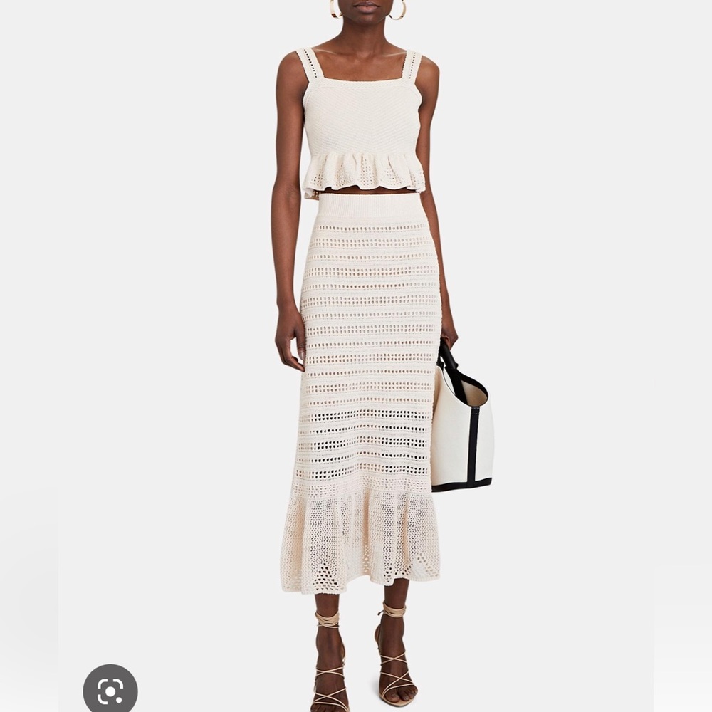 A.L.C. Cream Crochet Midi Skirt & Top SET! - Picture 2 of 7